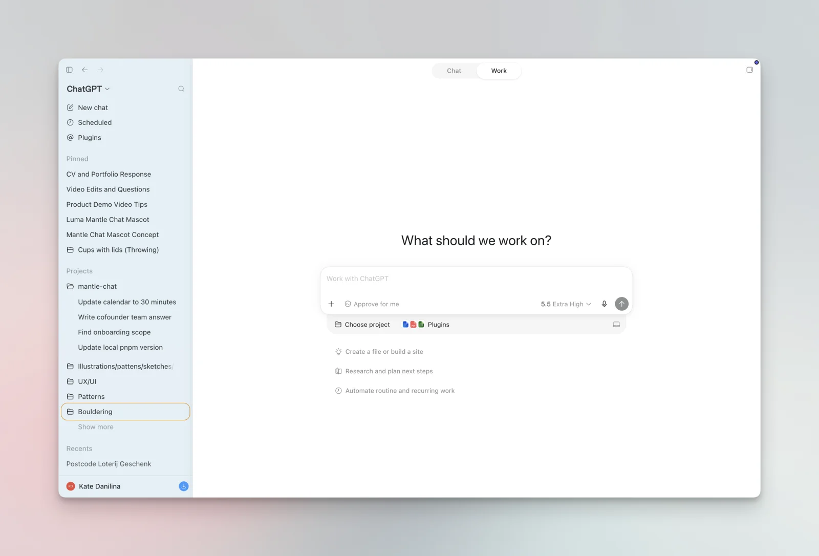 ChatGPT interface