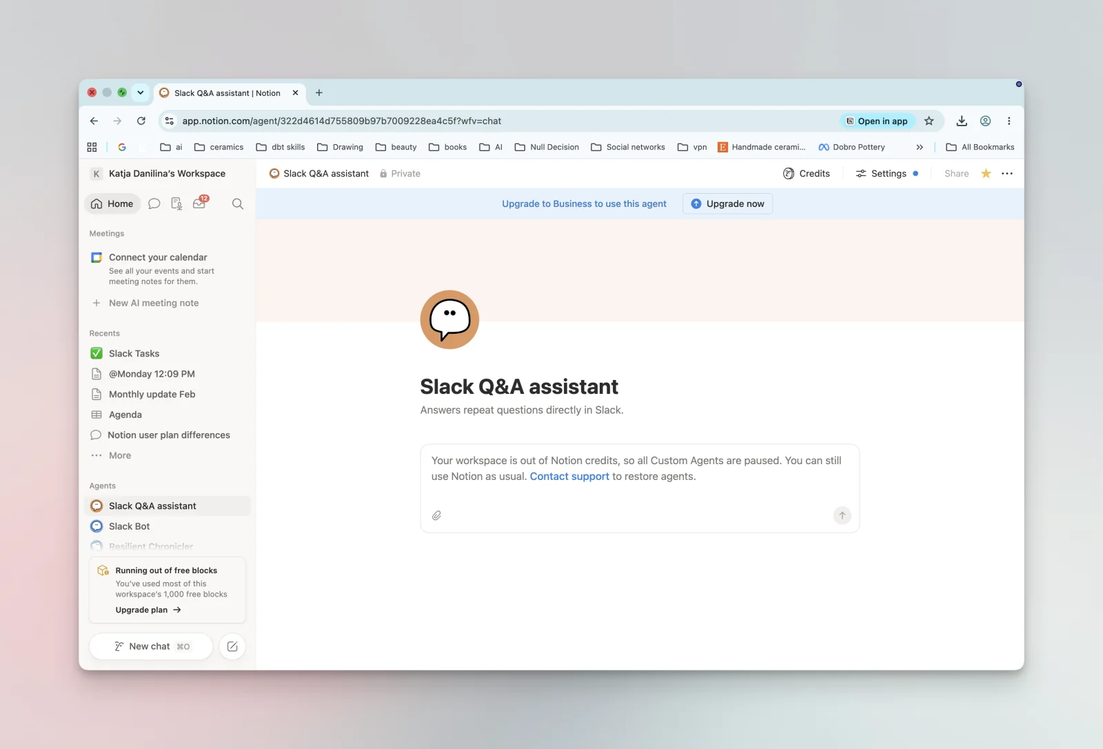 Notion AI interface