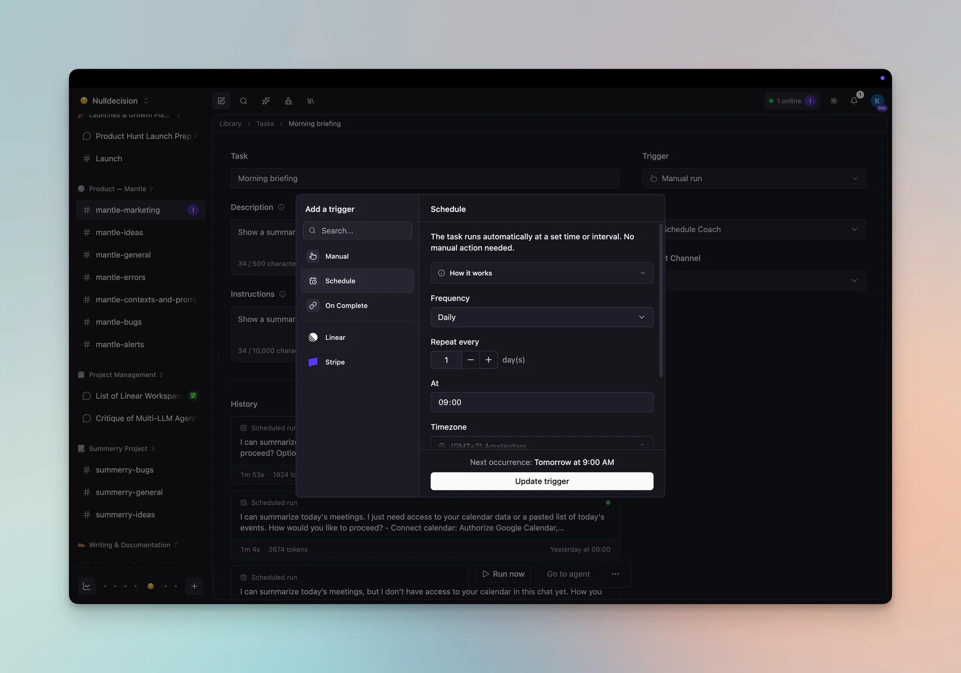 Agent Tasks